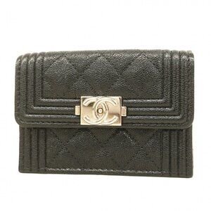 CHANEL Black Caviar Leather Wallet